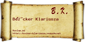 Böcker Klarissza névjegykártya